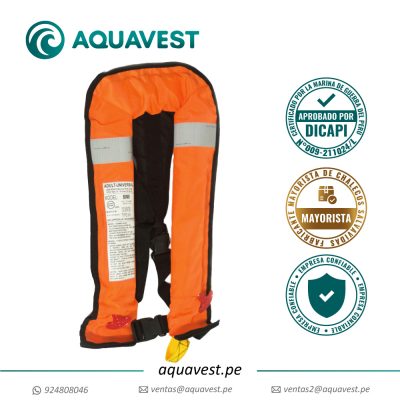 Chaleco salvavidas simi inflable naranja aquavest